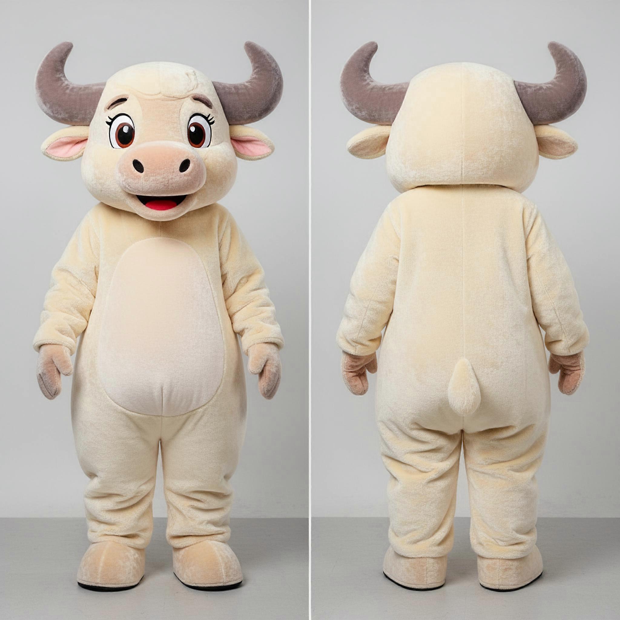 MASTICOT Creamy Cartoon Buffalo Mascot