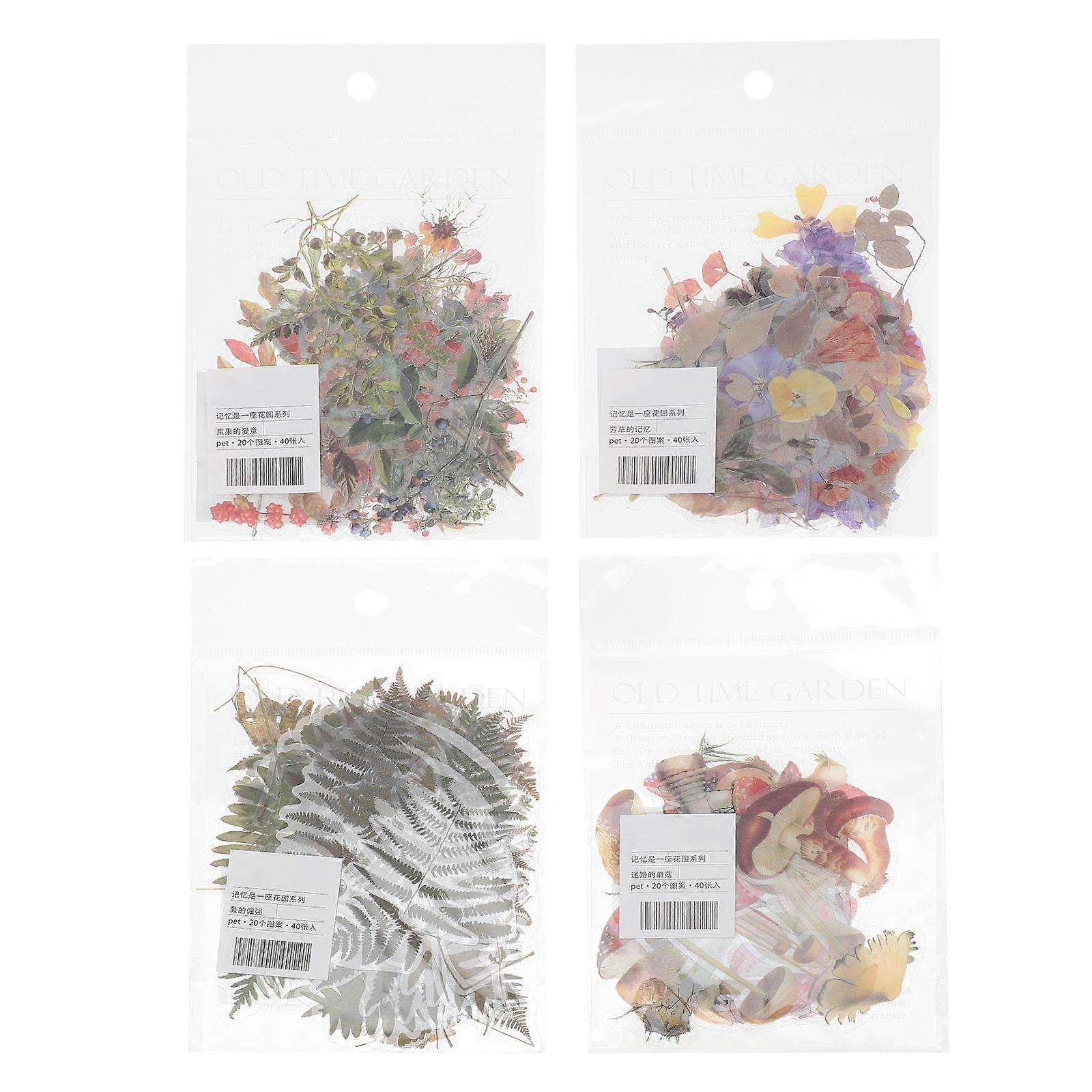 Plant Stickers Pet Creative Stickers for Decor 4Sets Scrapbooking