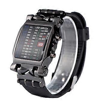 Sporty LED Binary Digital Watch with Date Week Display