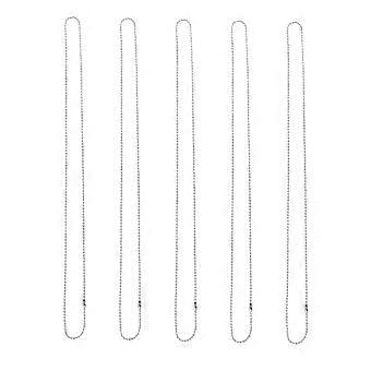 Pet Tag Necklace for Dog Tag Chain with 5Pcs Alloy Ball Chains in Silver