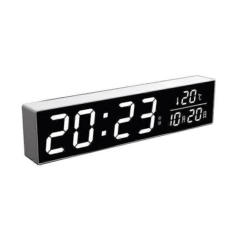 Dc 5v Led Mirror Electronic Small Alarm Clock Digital Music Desktop Clock Rectangular Multifunctional Clock
