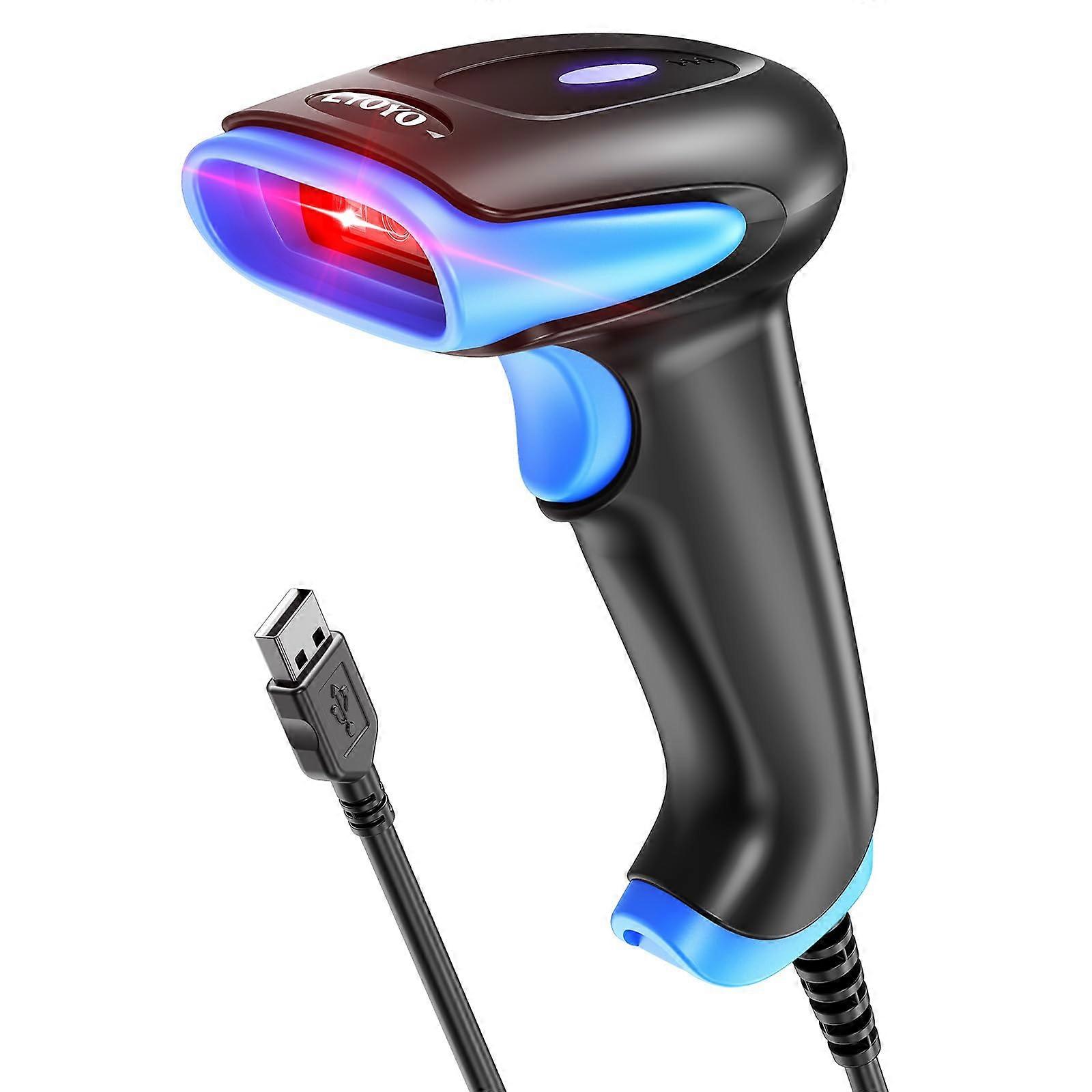 Barcodelezer 1D 2D, handheld bedraad USB handdouche bar - blauw