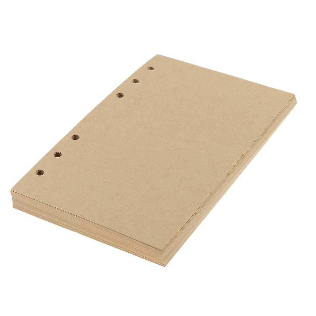 80 Sheets Refillable Kraft Paper Inserts for Notebook Binder A6 Size 6 Holes