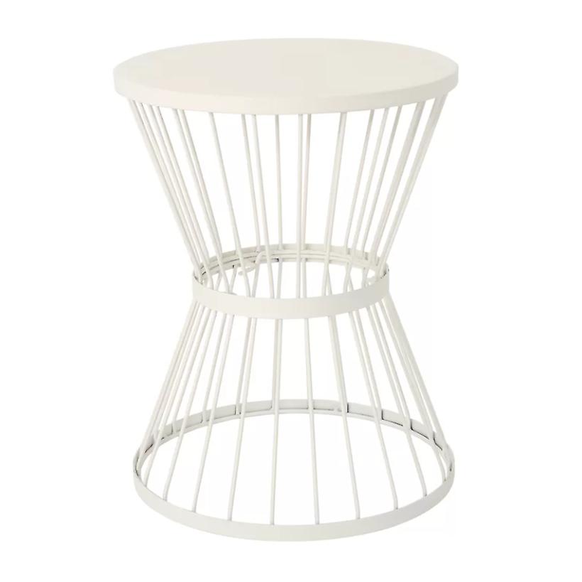 Utomhusmöbelbord Metall Sidobord färg vit