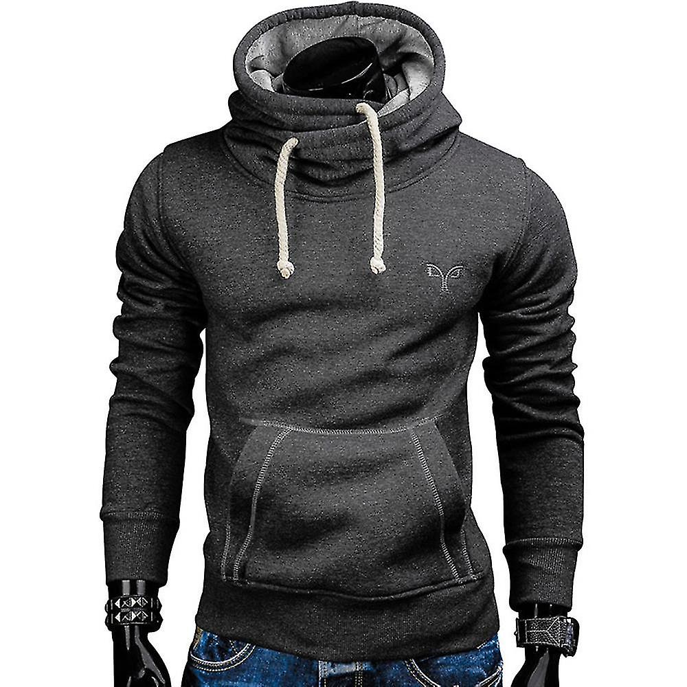Hommes Manches Longues Sweat à Capuche Cou Pull Pull Pull Sweatshirt Slim Fit Pull