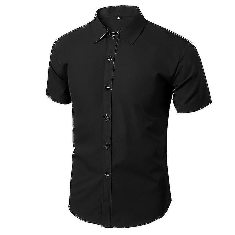 Herren Kurzarm Hemd Einfarbige Button Down Sommerhemden