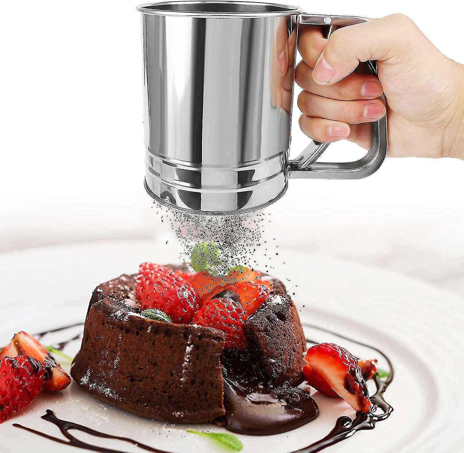 Flour Sieve, Stainless Steel Flour Sieve Suitable For Filtering Cocoa Powder