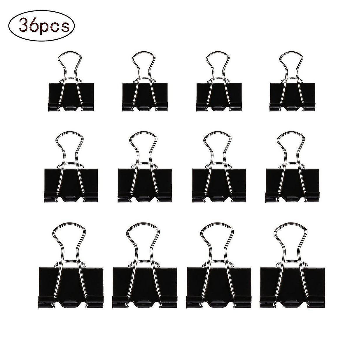 60 Pcs Foldback Clips Multipurpose Paper Clips Binder Clip 19/25/32mm Black