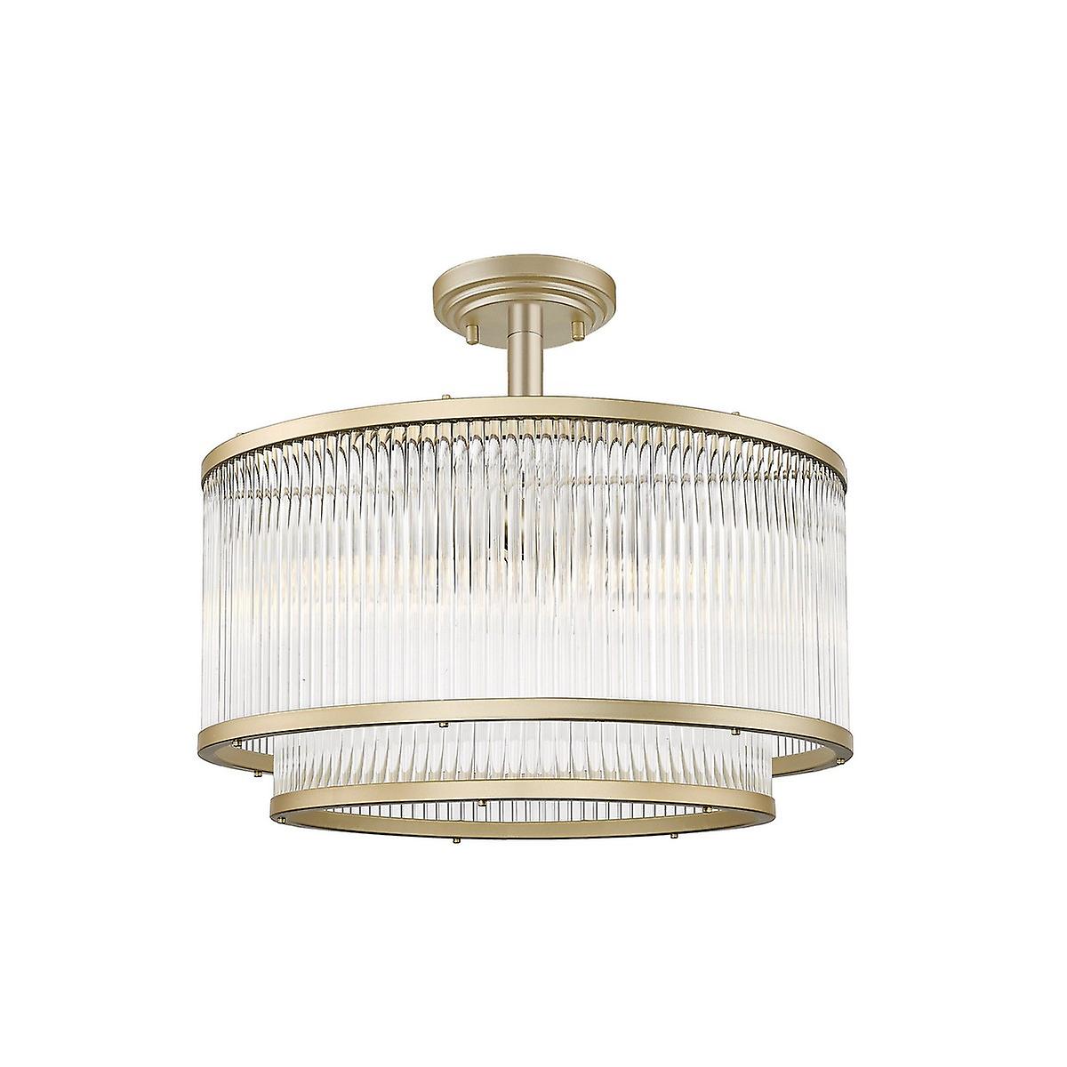 Sergio Cylindrical Ceiling Light, Matt Gold, 5x E14