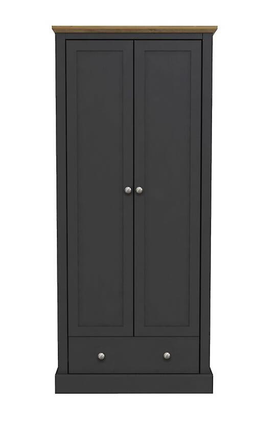 Kent 2 Door Wardrobe Charcoal 1 Drawer