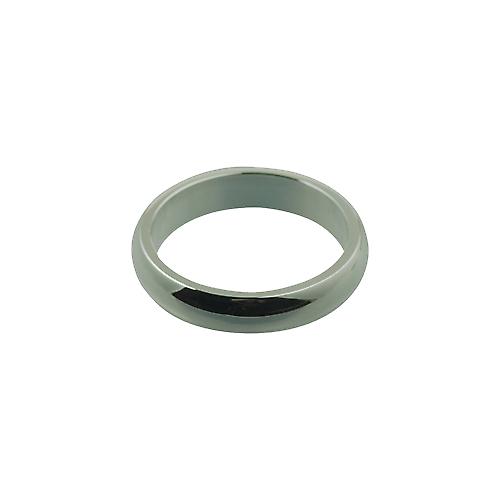 Silver 4mm plain D shaped Wedding Ring Size P