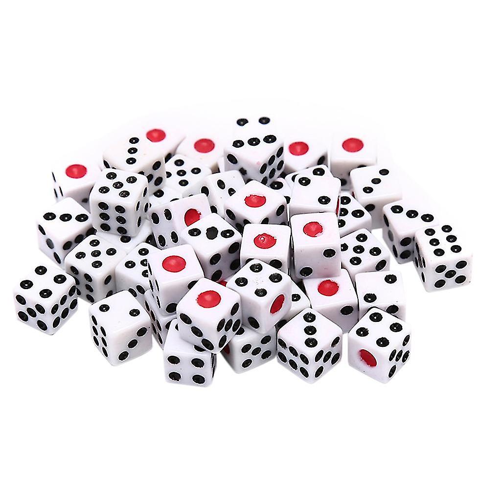 100pcs 8mm 0.31in Digital Dice 6 Sided Acrylic Dice Puzzle Dice Board Game Toy