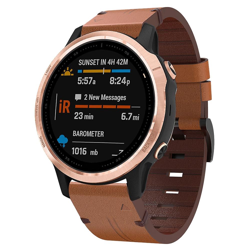 Leather Watch Band For Garmin Fenix 6S