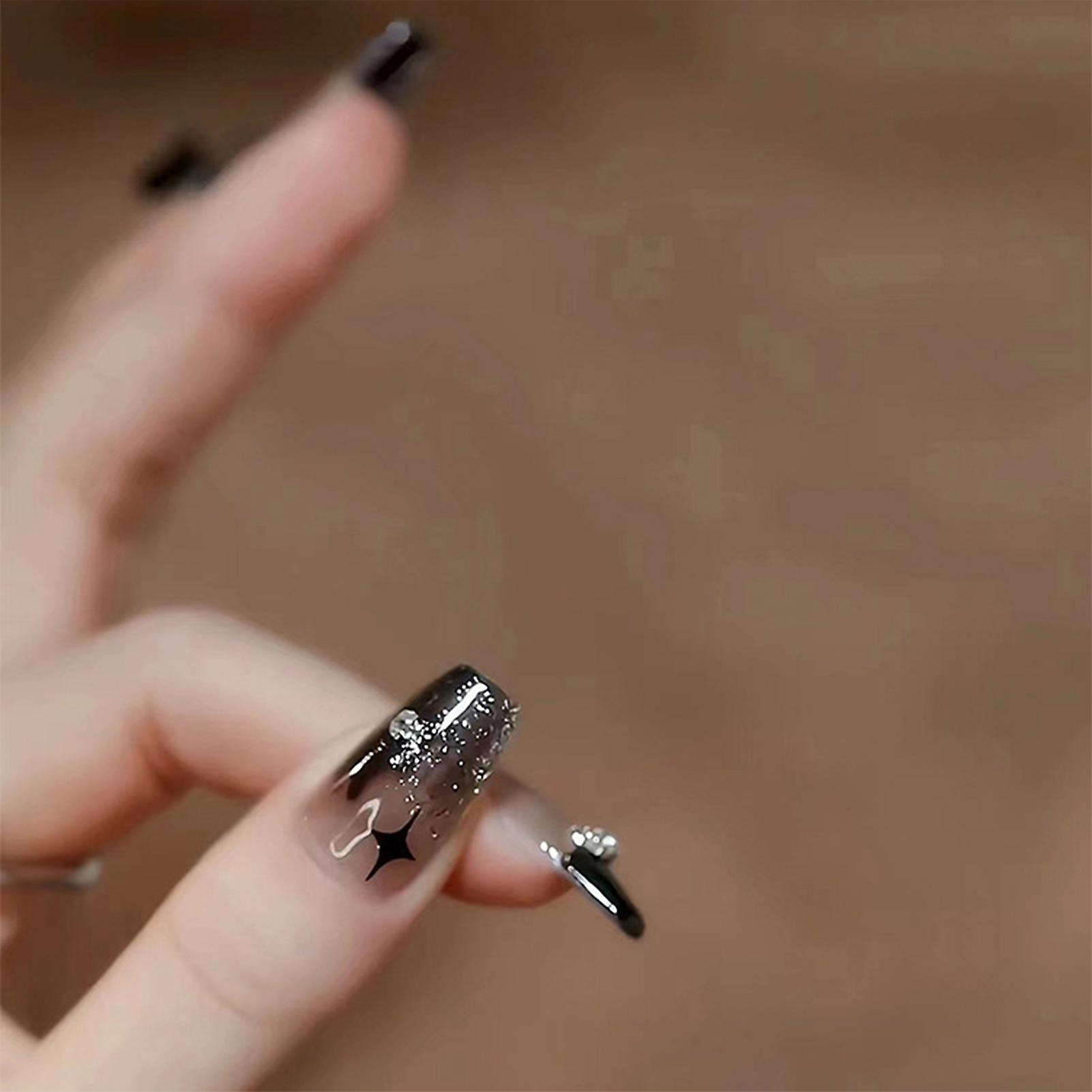 Rhinestone Decorated Fake Nails With Exquisite Inlay Workmanship