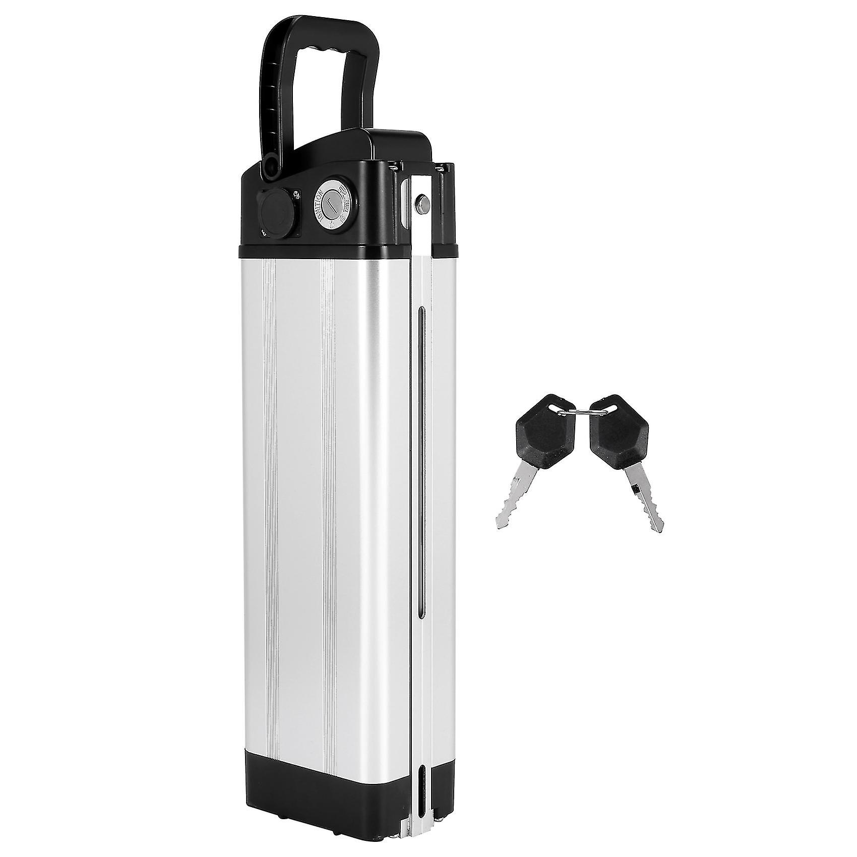 Electric Bike 36v/48v Capacity Battery Case 18650 Holder Case E-bike Accessories Dc Head Black silver