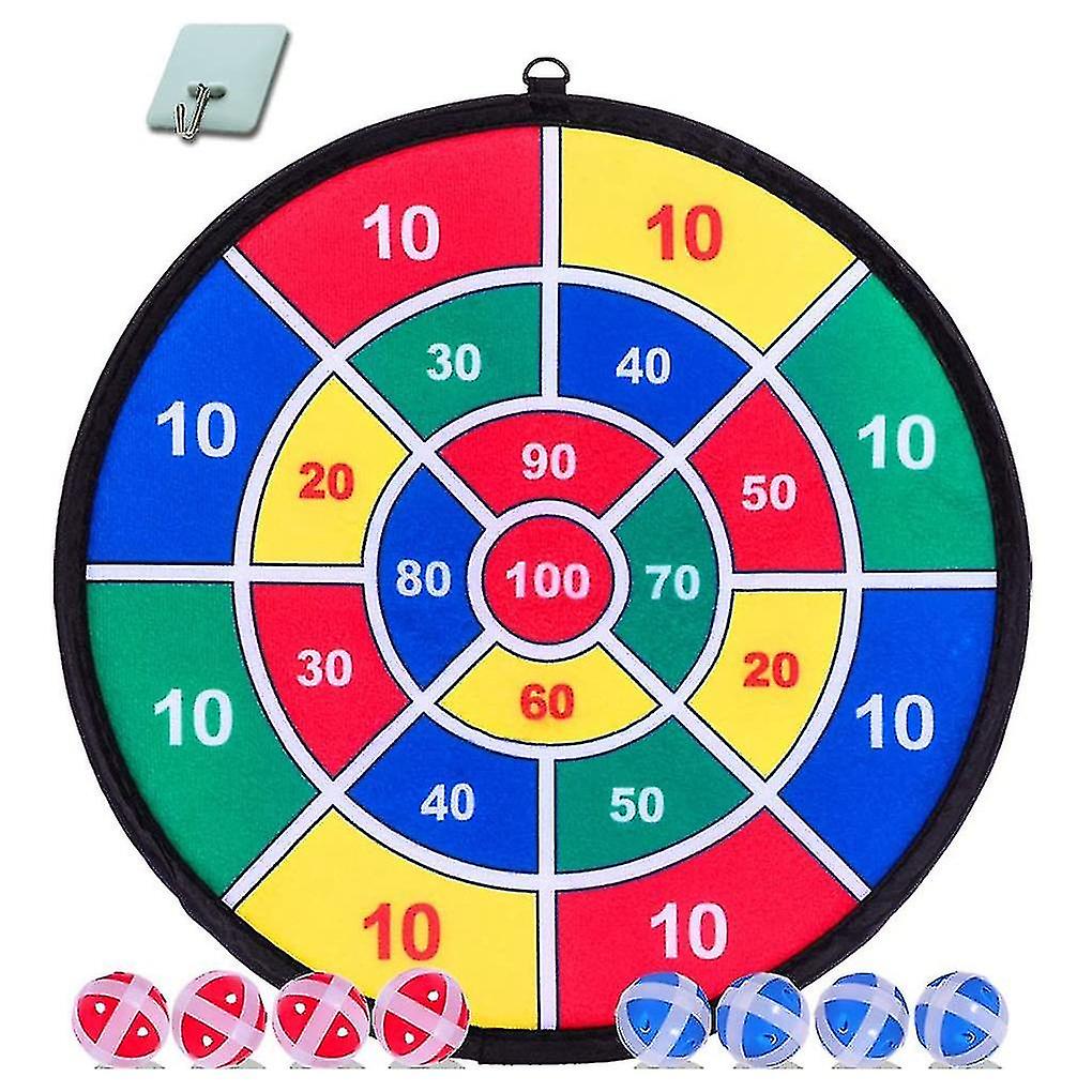 Kids Game Dart Board Set 8 Sticky Balls En 13,8 Inch (37cm) Dartboard - Veilig Dart Game - Gift Fo
