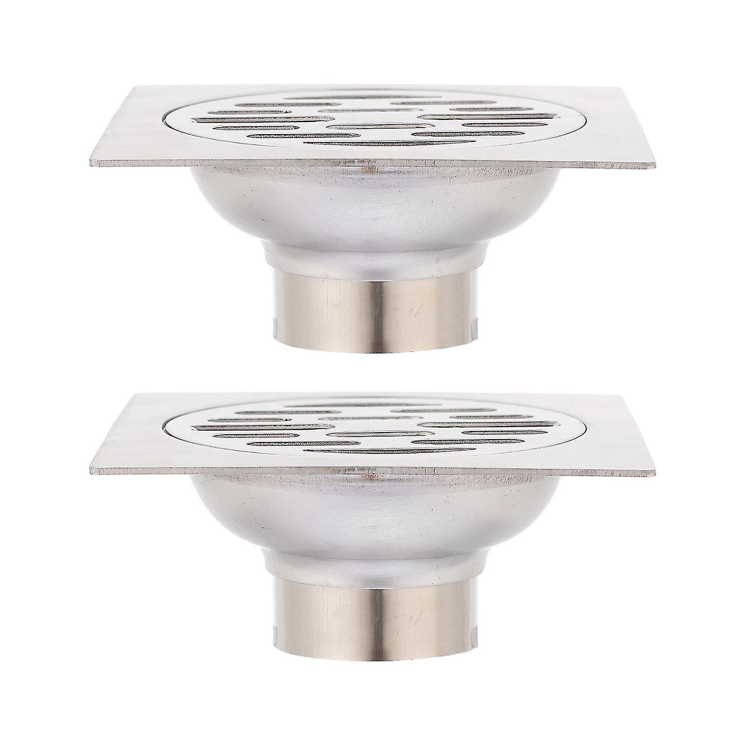 2pcs Square Floor Drains Practical Bathroom Filter Home Anti-rust Drain Cover
