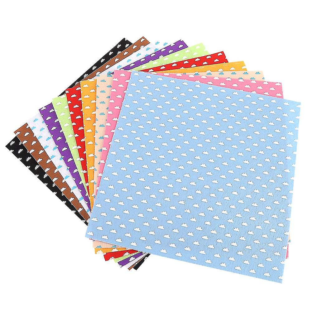 10Pcs Cloud Pattern Handcraft Non woven Fabric Craft Square Sheet DIY Material (30*30cm)