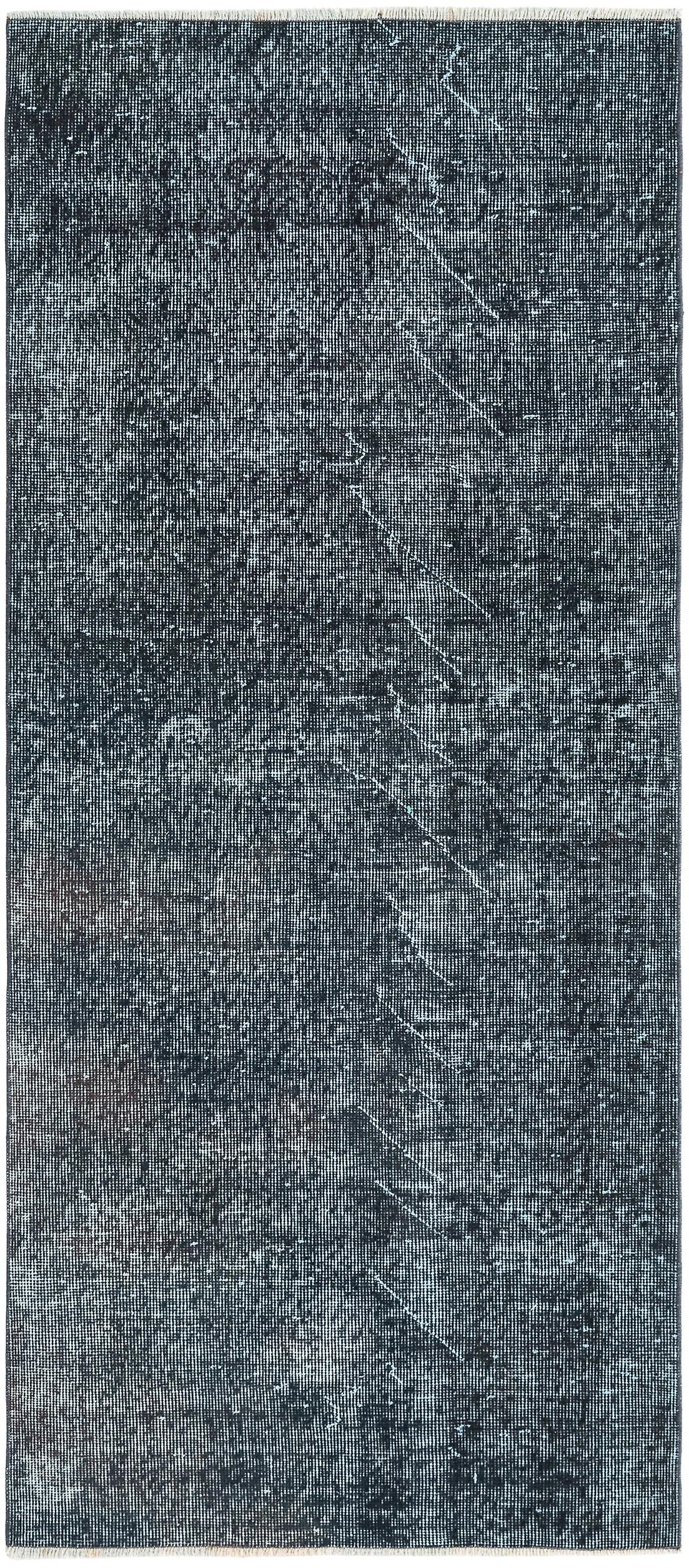 Hadorn ウルトラ ヴィンテージ 84x193 ブラック ハンドメイド ターキー ラグ