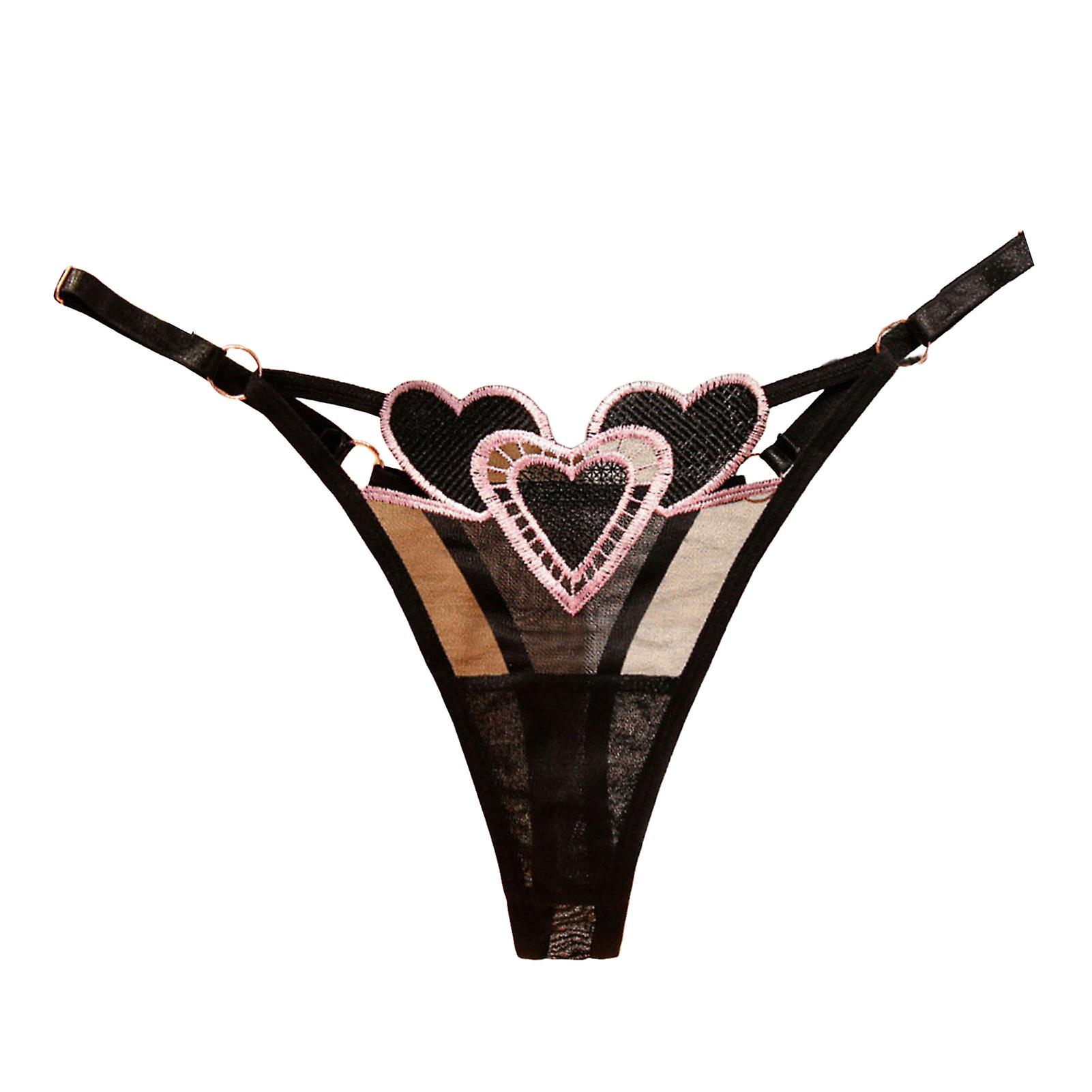 Women Panties Solid Color Heart Pattern Breathable Embroidery No Constraint Seductive Soft Low Waist Panties Women Underpants