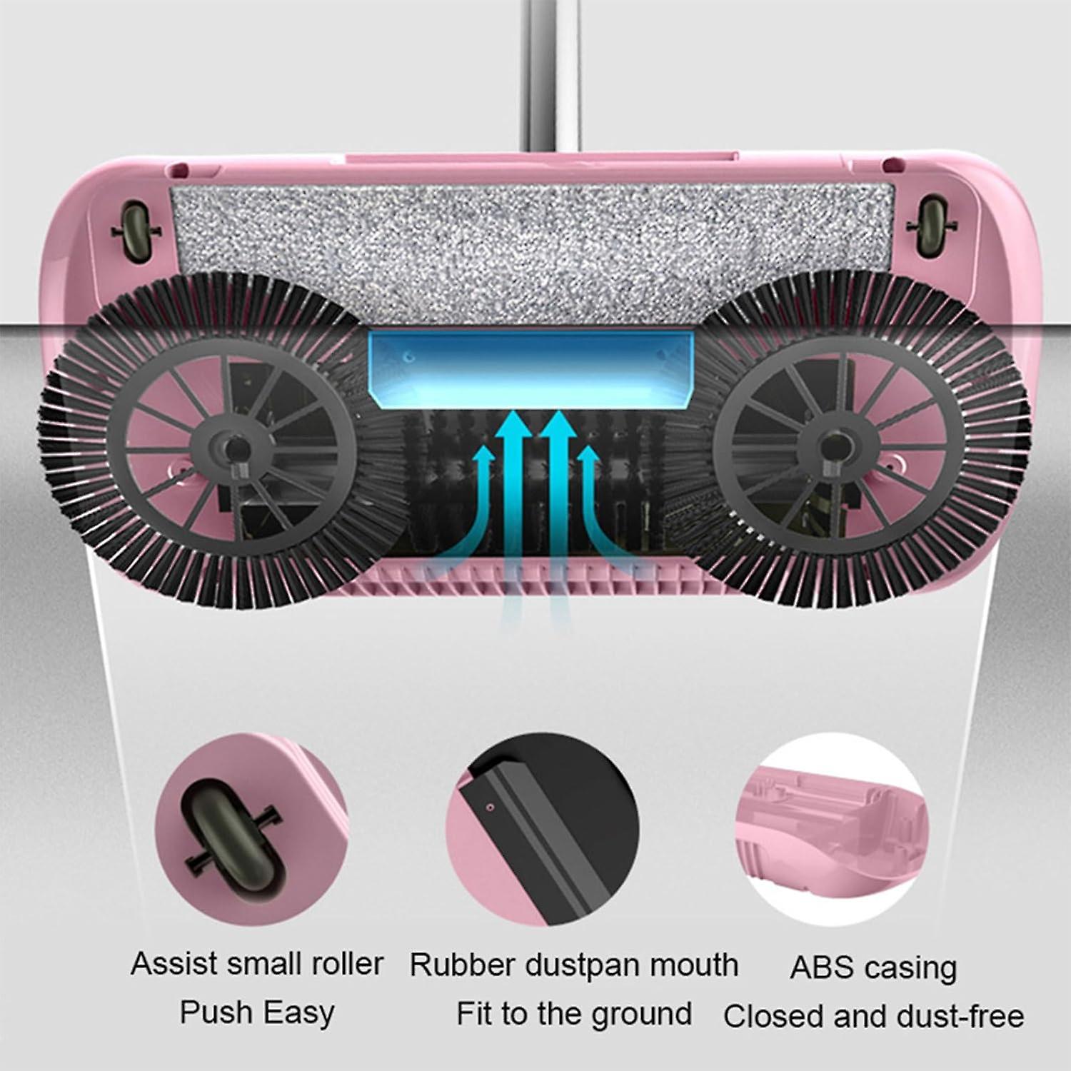 Manual Floor Sweeper 2-In-1 Broom and Mop Portable Handheld Floor Cleaning Tool for Home Use