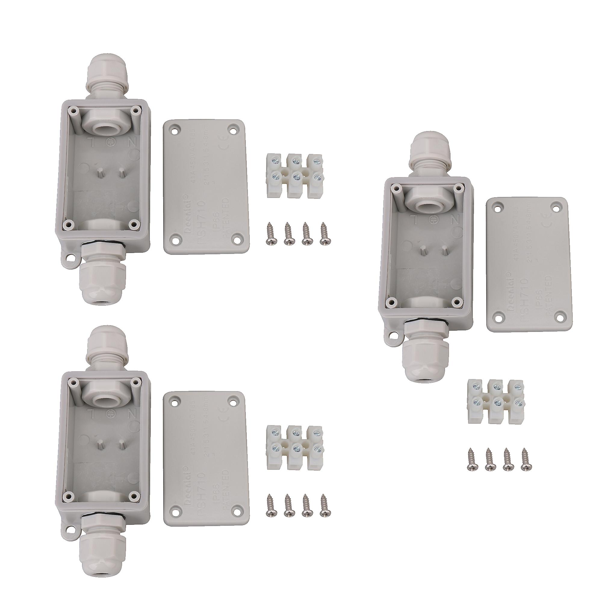 3pcs IP65 Outdoor Case Cable Connector External Electrical Junction Box