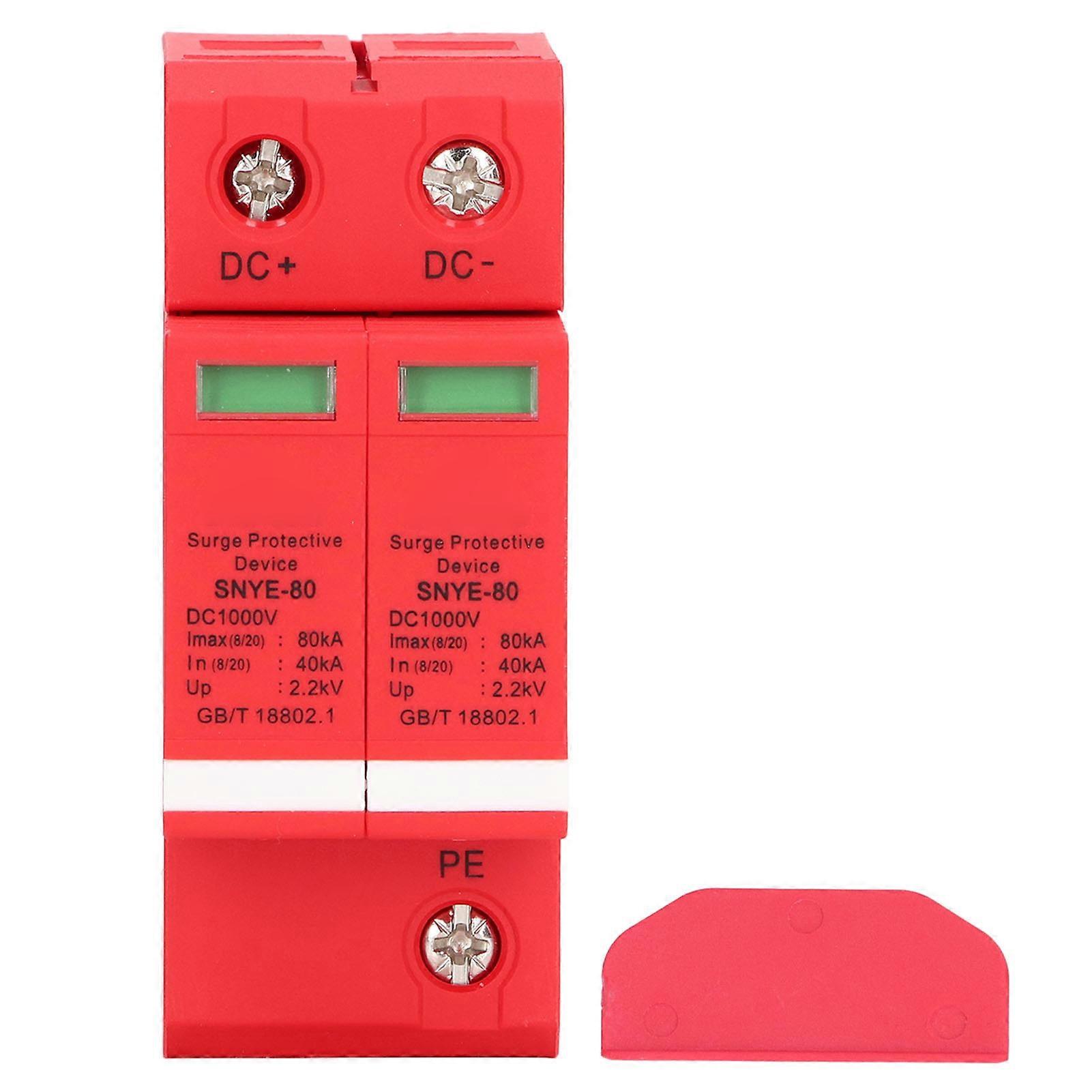 Rankomu Surge Arrester Device Surge Protective Device 80KA 1000V, Voltage Protection Arrester for Distribution Box, 2P, House Voltage Protector,