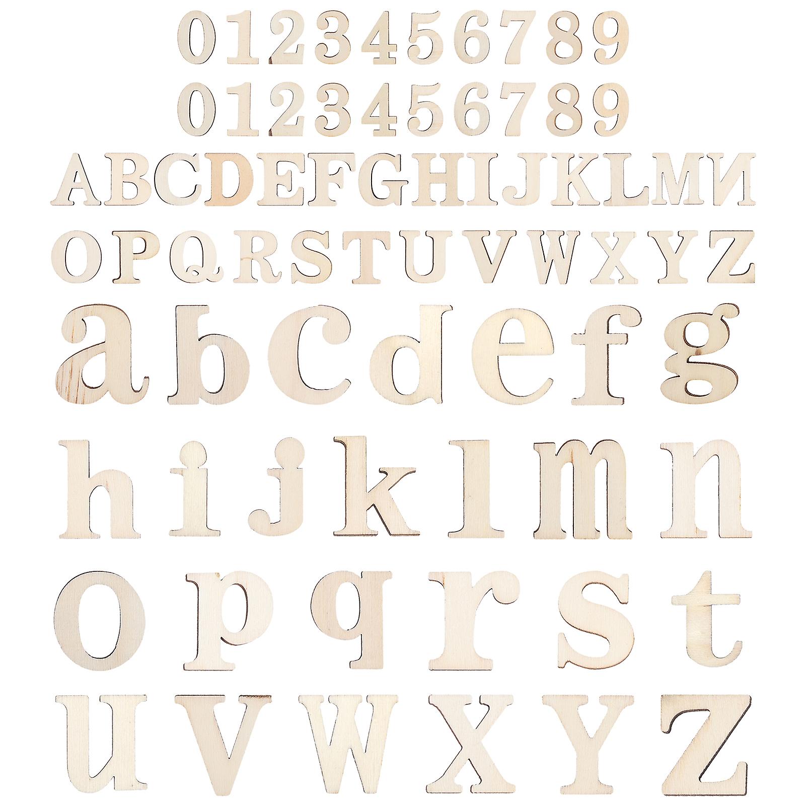 124Pcs Wooden Letters Numbers Display DIY Stage Property Manual Accessories Craft Decorations