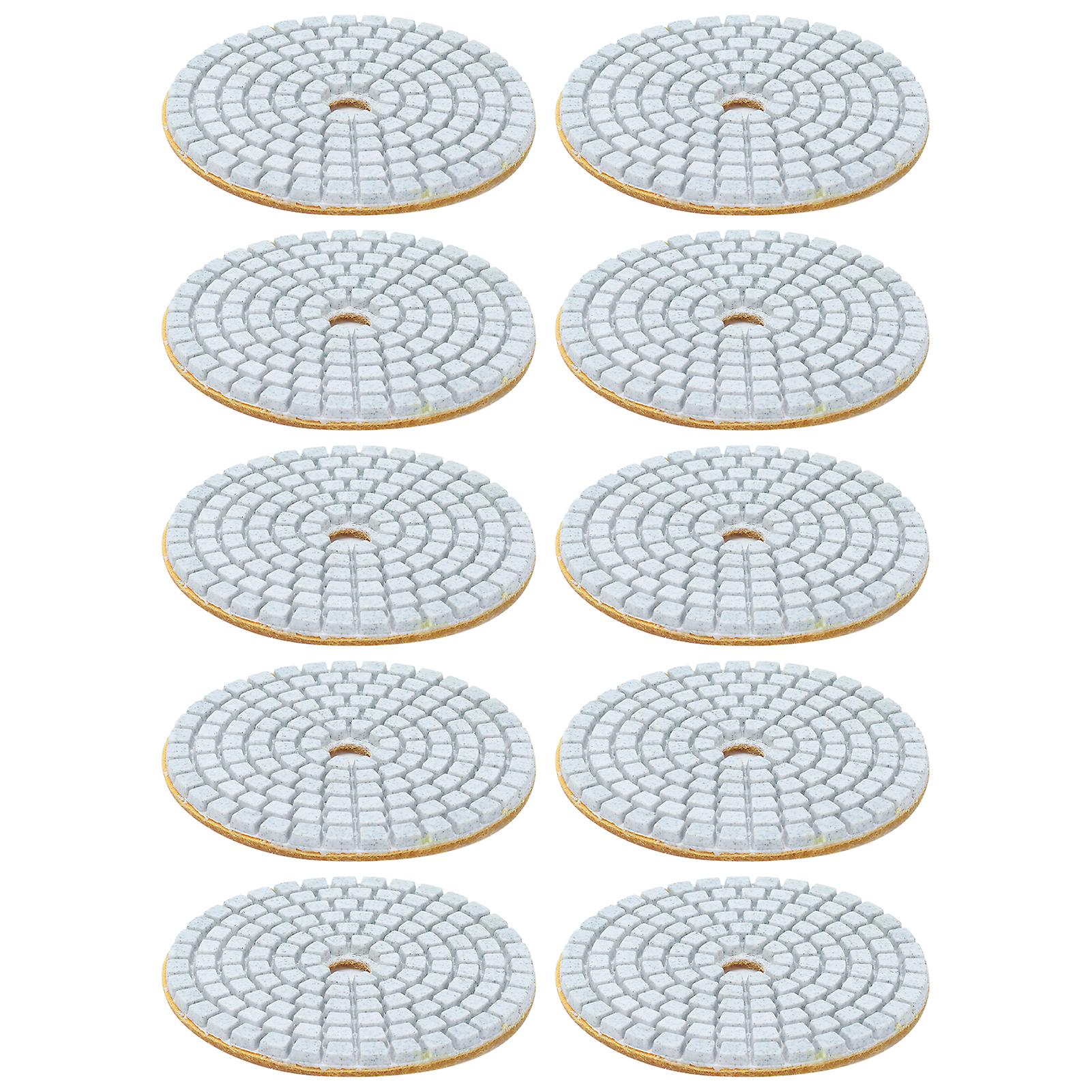 10Pcs 3in Diamond Wet Polishing Pad Soft Grinding Discs Polisher Accessories for Granite Marble150 Grits