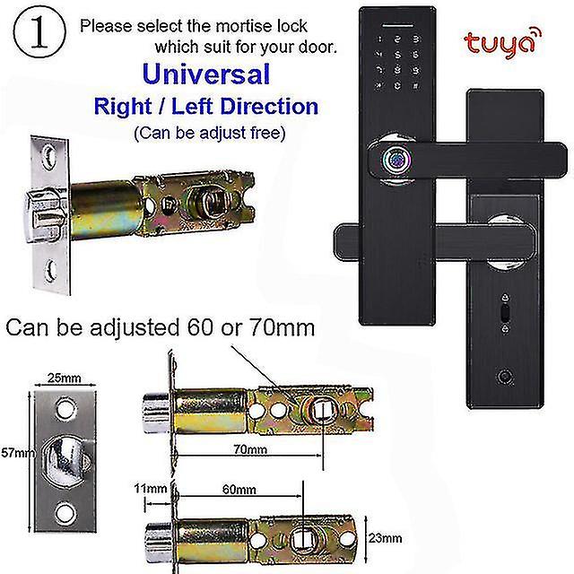 Raykube Wifi Electronic Door Lock With Tuya App Remotely / Biometric Fingerprint Smart Card Password Key Unlock Fg5 Plus