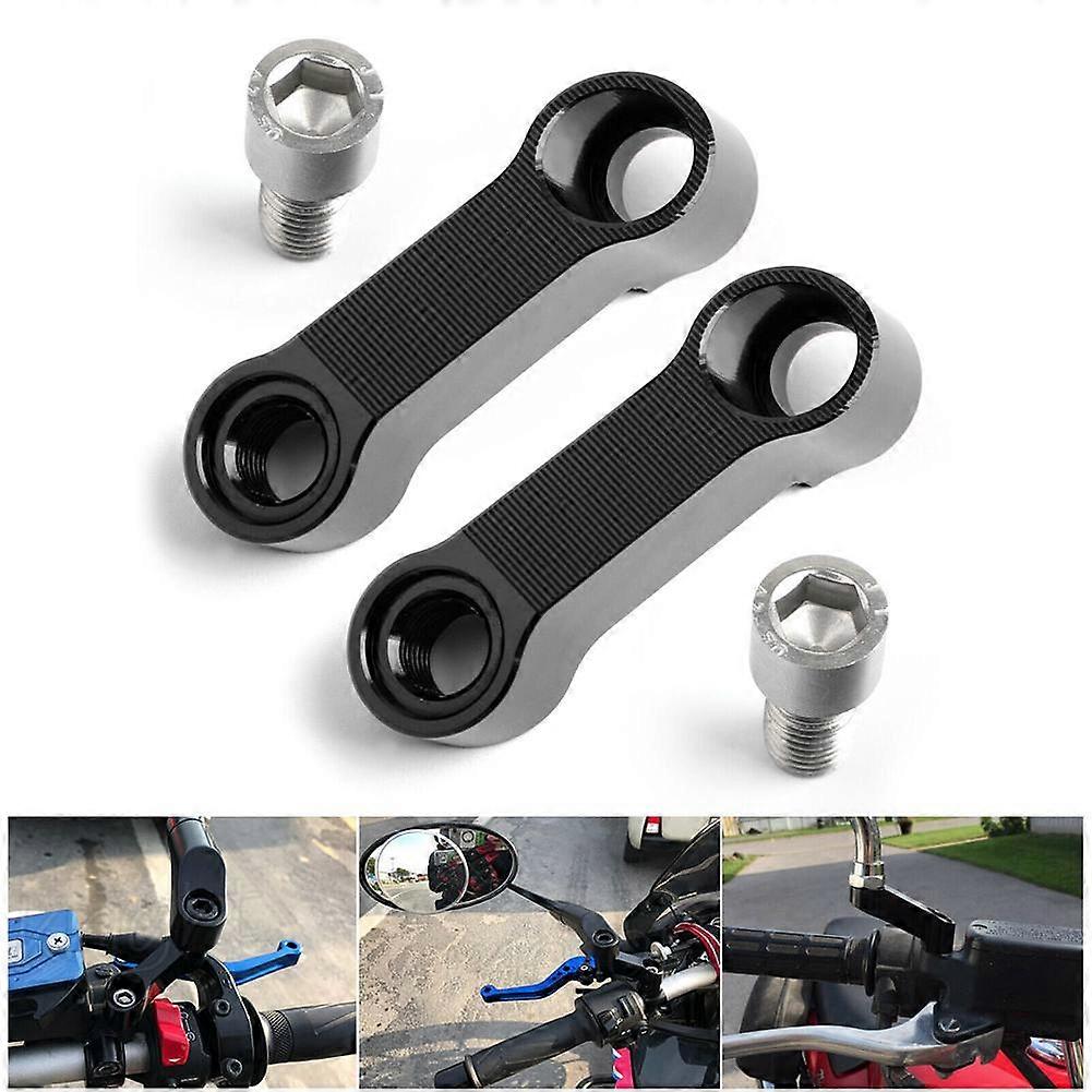 Motorcycle Mirror Extenders Motorcycle Rearview Adapter Mirror Riser Extender Black
