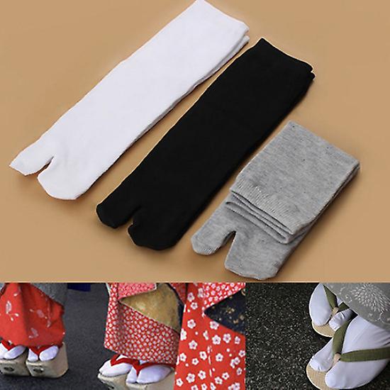 1 paio Unisex giapponese Kimono Flip Flop Sandalo Split Toe Tabi Calzini Ninja Geta Calzini Elastici per Uomo Donna Bianco