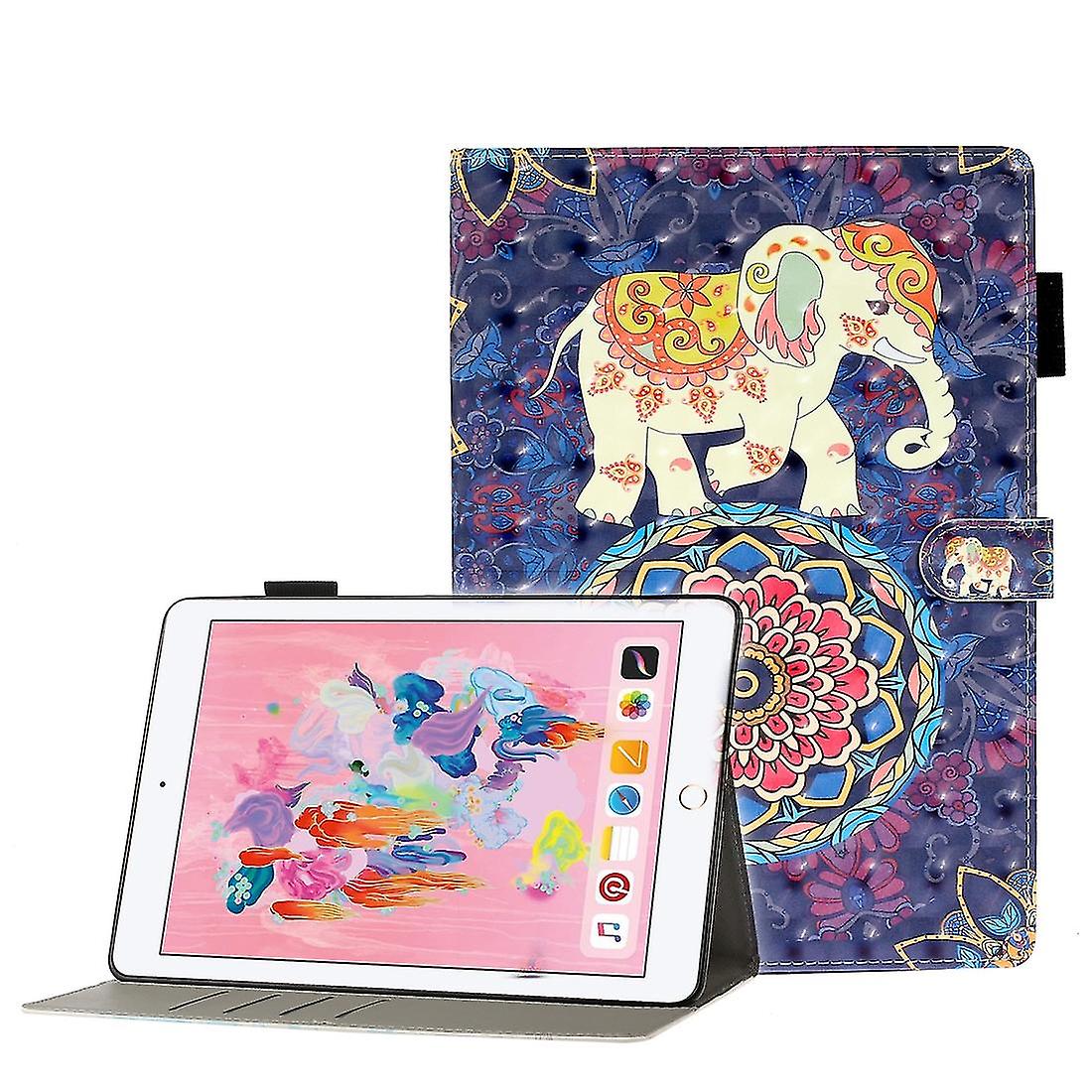 Leather Case For Ipad 5 / 6 / 7 / 8 Elephant