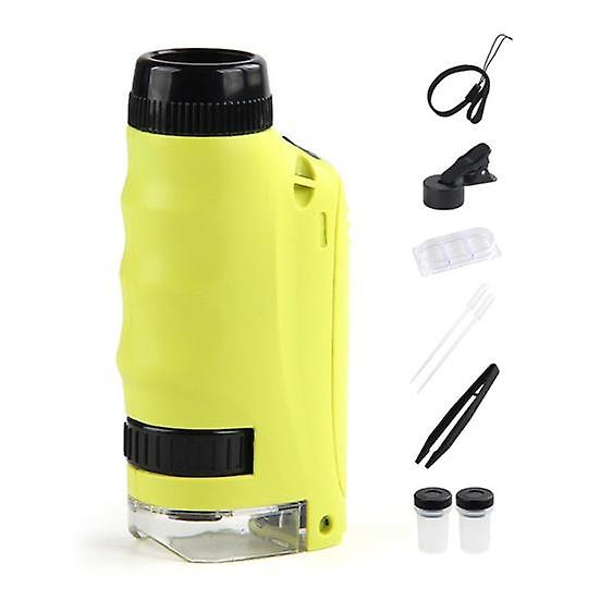 Mini Kids Microscope with LED 50-250X Zoom Magnification Clear Lenses Toddlers Portable Handheld Biological Microscope Educational Science Toy