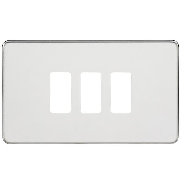 Knightsbridge Screwless 3G grid faceplate - polished chrome - GDSF003PC
