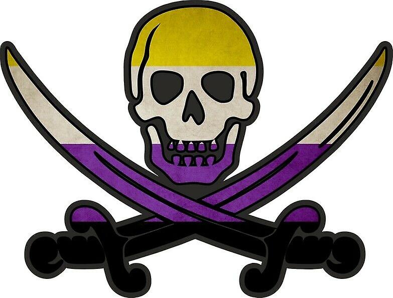 Sticker sticker pirate jack rackham calico non binary non binary flag