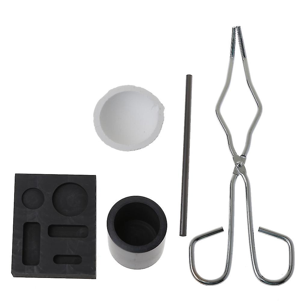 5pieces Graphite Crucible Set Ingot Mold Set High Purity Graphite Torch Melting