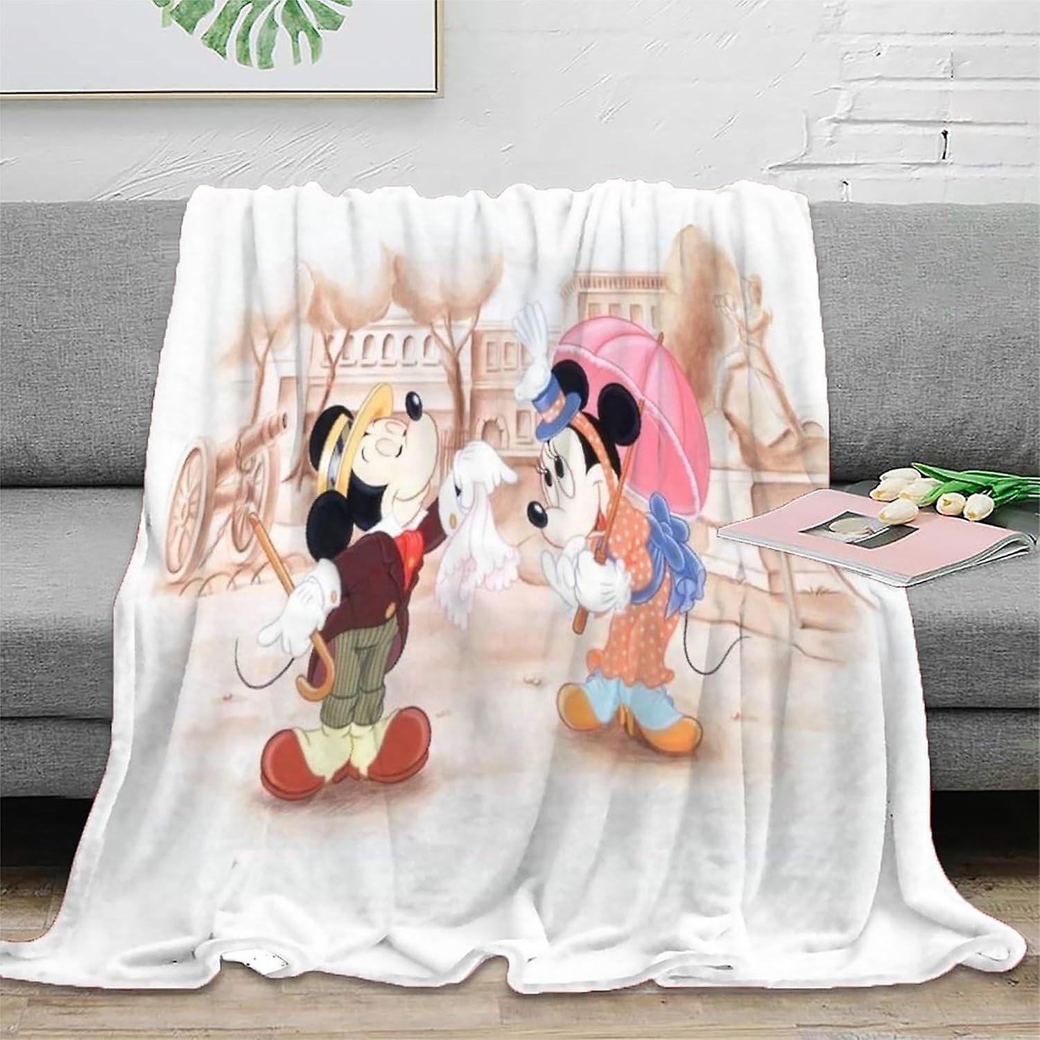 Flannel Blanket Mickey Mouse Super Soft Cozy Warm Microfiber Luxury Fluffy Throw with Cartoon Mouse Patterns Plush Blankets Sofa Bed Blanket,a Good Gi