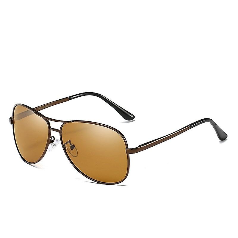 Polarized Men Glasses Sunglasses Pilot Driver Eyewear Goggle - Brown