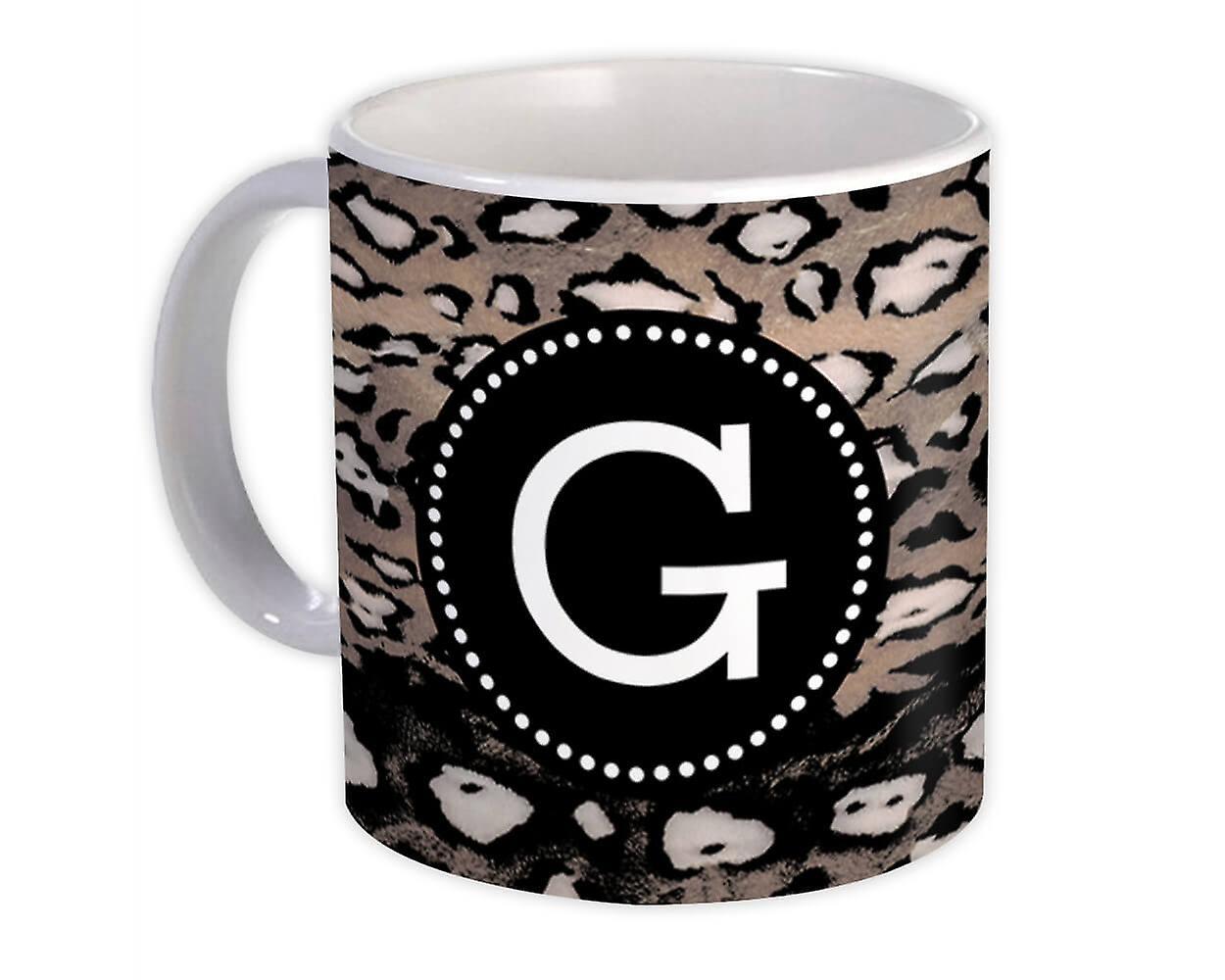 Hediye Kupa: Monogram Harf G Cheetah