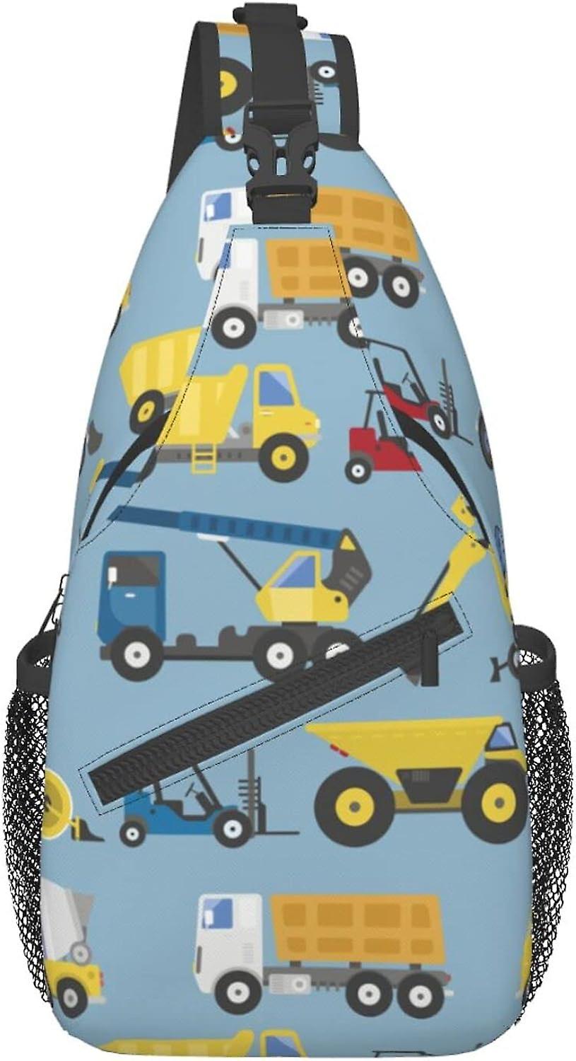 AR991 משאיות בנייה דפוס קלע תיק טיולים daypack תרמיל כתף Crossbody תרמיל נסיעות חזה לגברים נשים