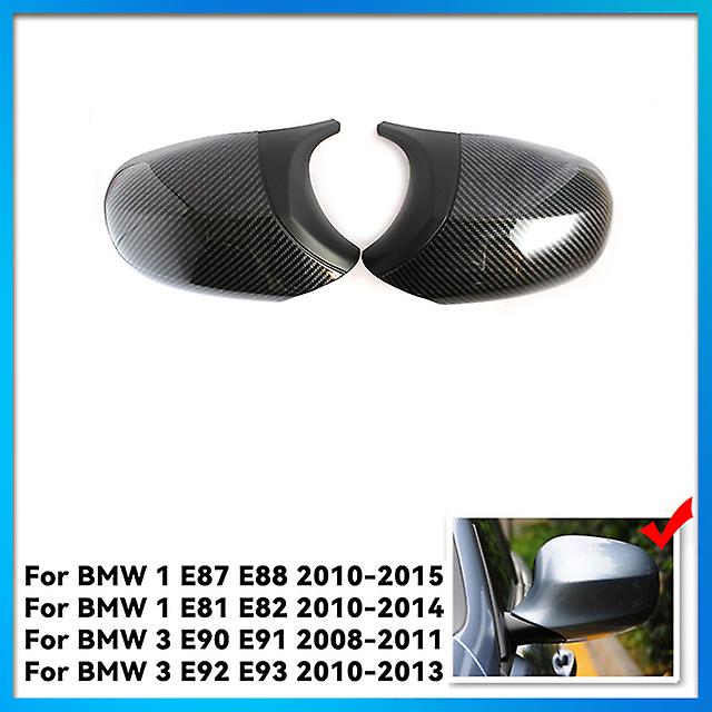 1pair For BMW E87 E81 E82 E90 E91 E92 E93 Rear View Side Case Trim ABS Carbon Fiber Style Car Rearview Mirror Cover