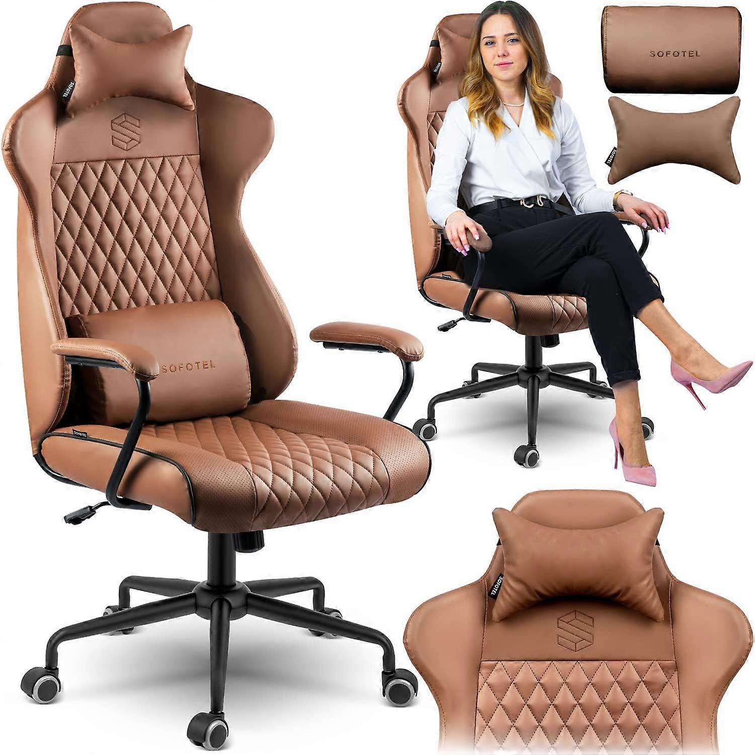 Office chair - ergonomic - adjustable - tiltable - brown