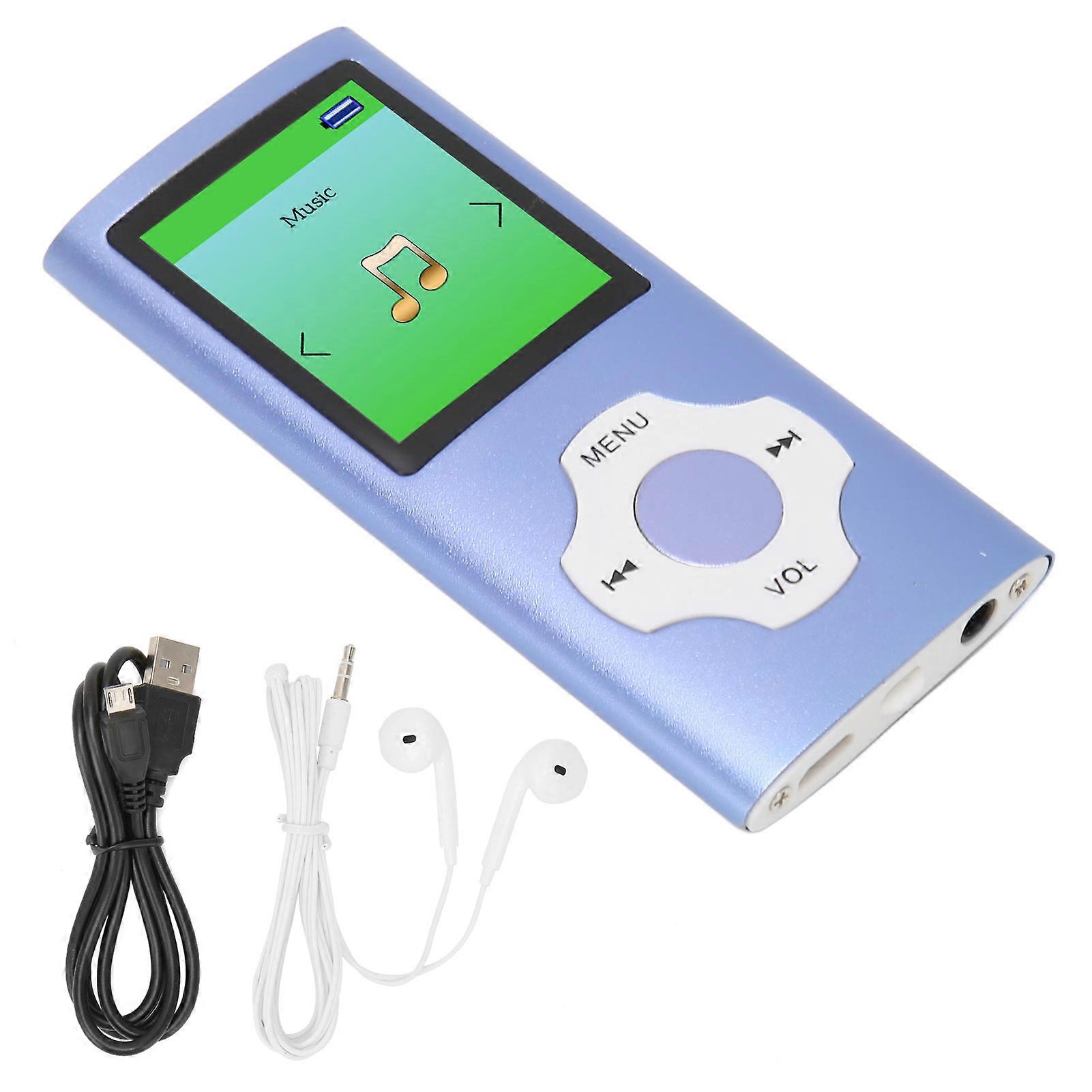 Mp3 Player 1.8 Inch Lcd Screen Support Recording Fm Radio Portable Music Player For Students Dark Blue