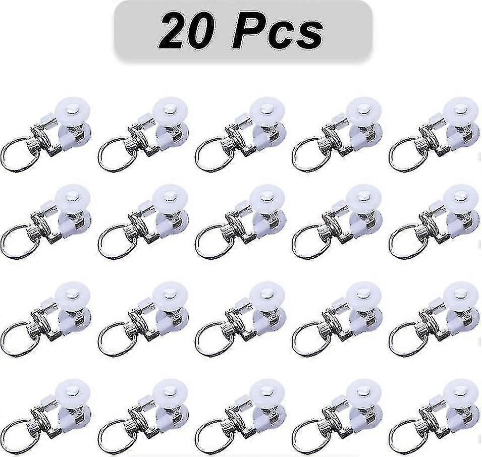 20 Pack Metal Track Rollers, Curtain Tracks, Glides, Curtain Rollers, Curtain Track Rollers, Curtain Track Rollers, Shower Curtain Gliders, For Curtai