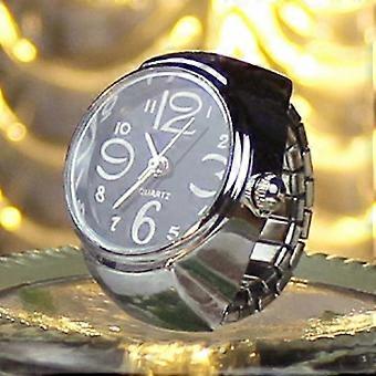 2 stuks L04 wijzerplaat quartz analoog horloge creatief staal cool elastisch quartz vingerringhorloge voor mannen /
