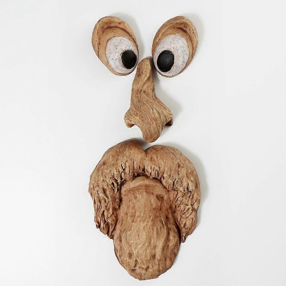 Old Man Tree Face Decor, Funny Tree Face Sculpture, 3D Tree Face Shape, for Garden Decoration, Theme Activities, Festive Party