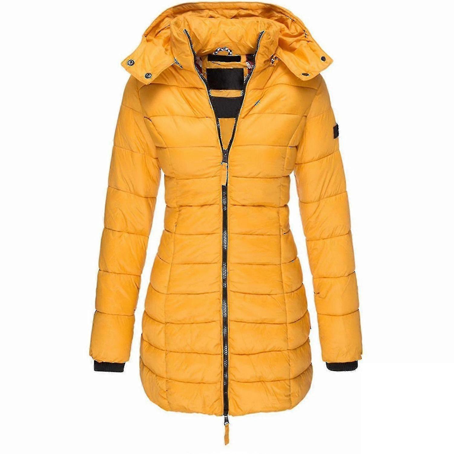 Winter Warm Cotton Jackets Medium Length Hood Slim Style Jackets Thick Loose Stylish Simple Casual C