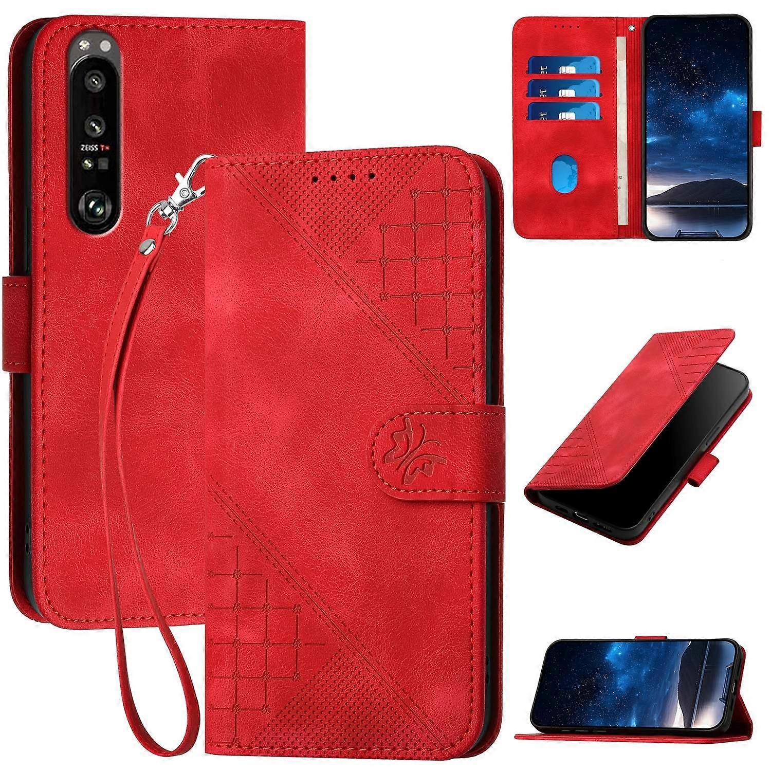Grid Butterfly PU Case For Sony Xperia 1 III