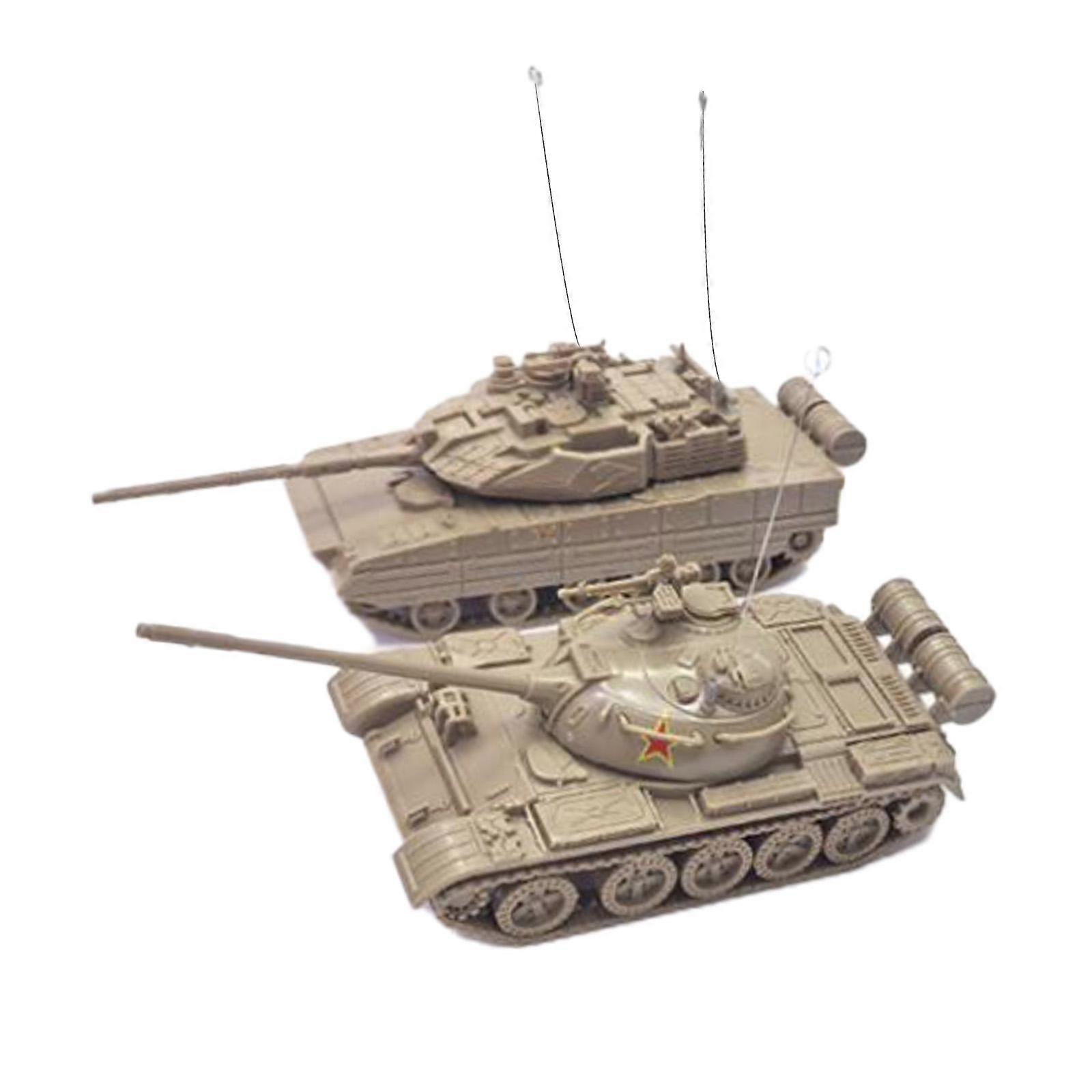 2 Pieces 1/72 Craft Building Model Tank Model Kits for Display Keepsake Kid yellow